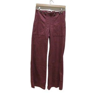 ANTHROPOLOGIE PILCRO The Kit High-Rise Wide-Leg Utility Trouser Pants in Maroon